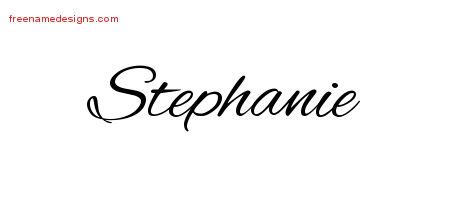 how to write stephanie in cursive